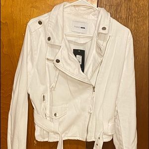 FASHIONNOVA MOTO SPORT DENIM JACKET 1X